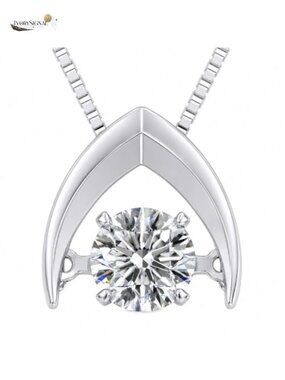 925 Sterling Silver Dancing CZ Pendant Necklace for Women